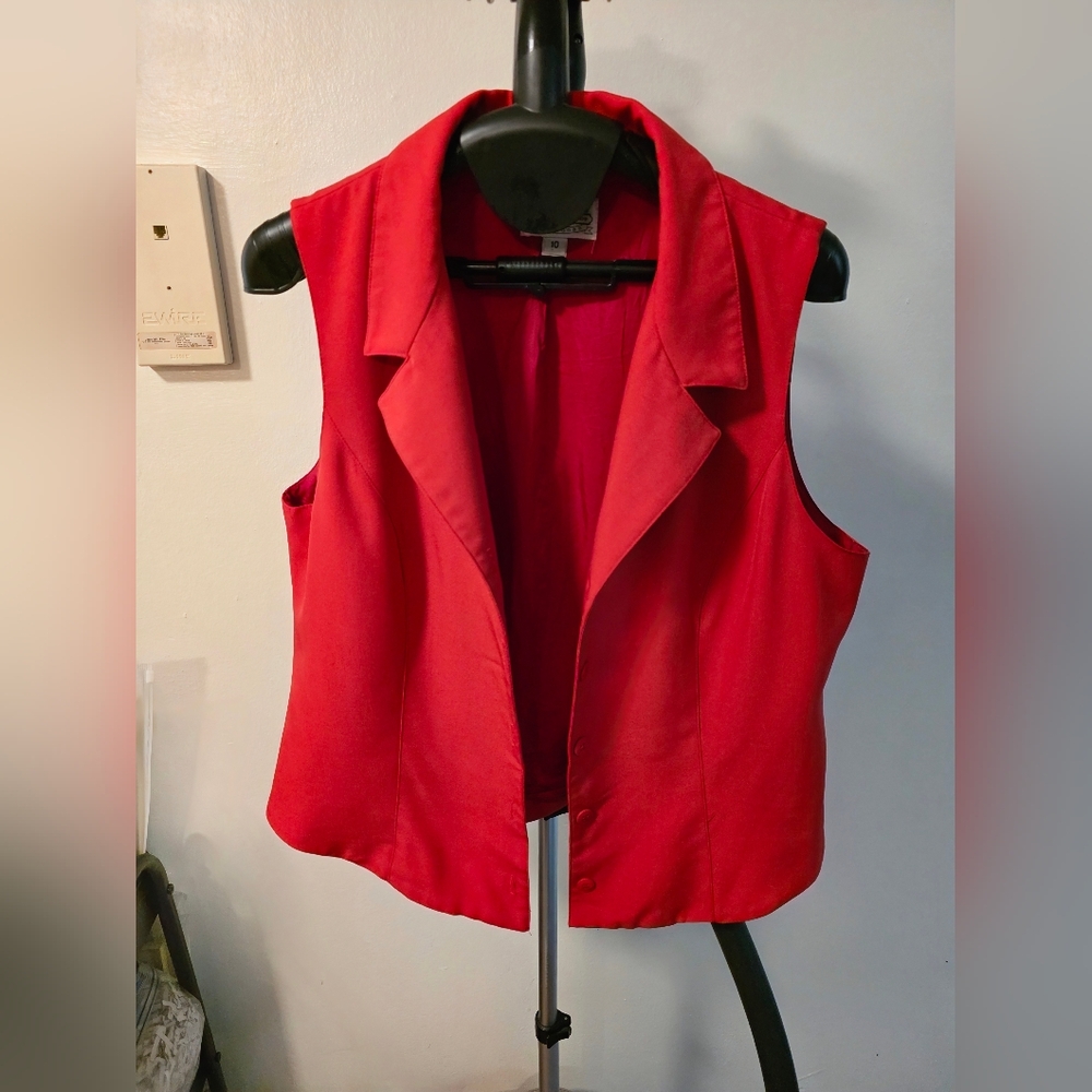 Cambridge Dry Goods Co Red Blazer Vest